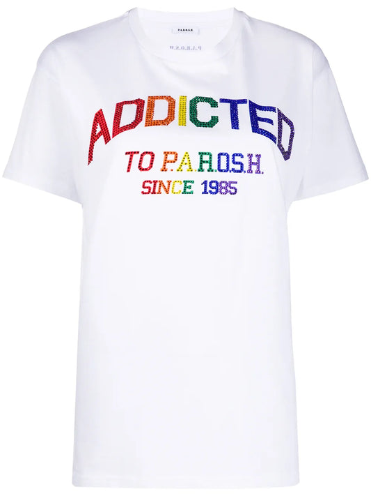 Crew Neck Crystal-Embellished T-Shirt