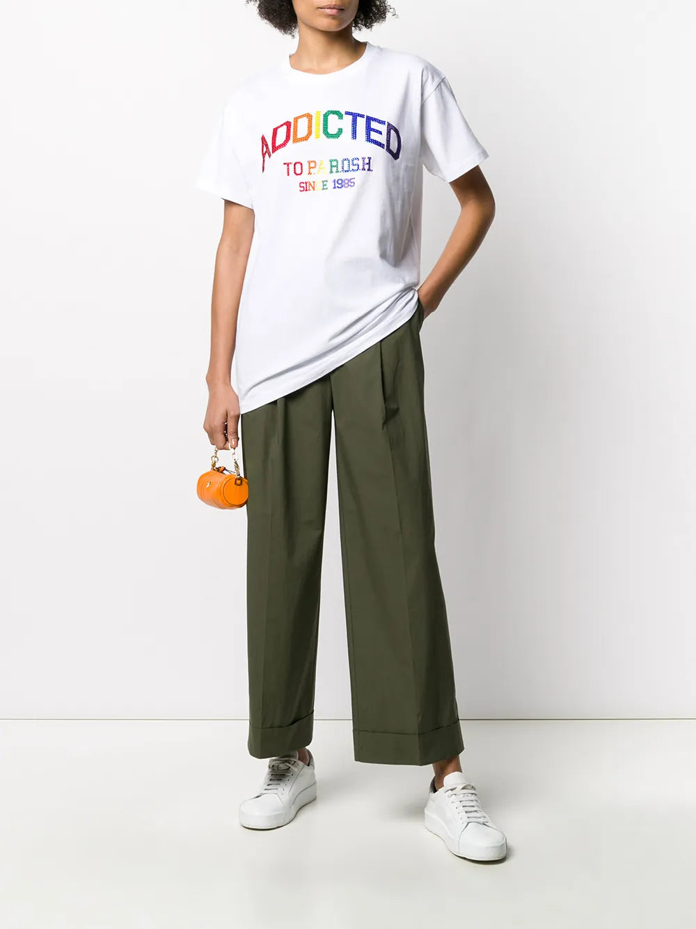 Crew Neck Crystal-Embellished T-Shirt