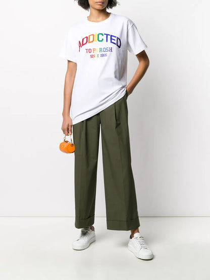Crew Neck Crystal-Embellished T-Shirt