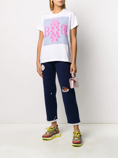 Denim-Inspired Knitted Boyfriend Trousers