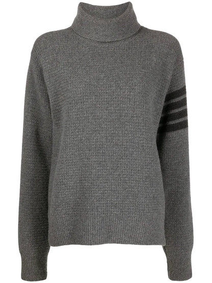 Tonal 4-Bar Roll Neck Jumper