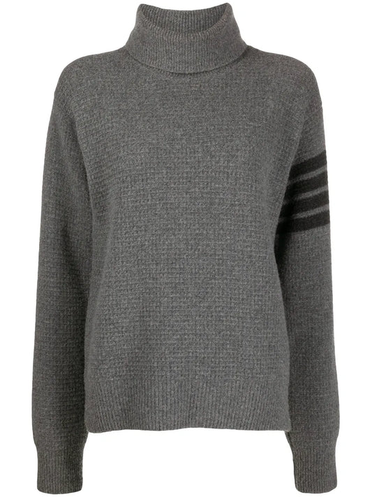 Tonal 4-Bar Roll Neck Jumper