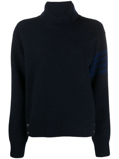 Tonal 4-Bar Roll Neck Jumper