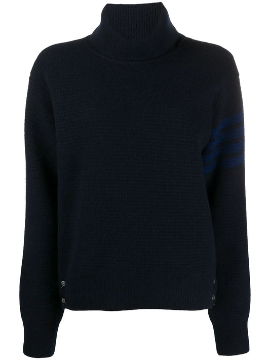 Tonal 4-Bar Roll Neck Jumper