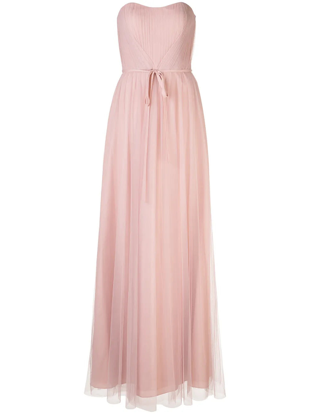 Strapless Tulle Long Bridesmaid Gown