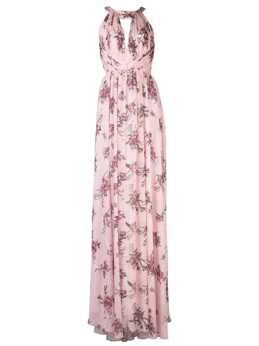 Halterneck Floral Bridesmaid Dress