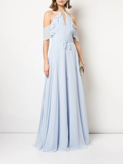 Cold Shoulder Bridesmaid Gown
