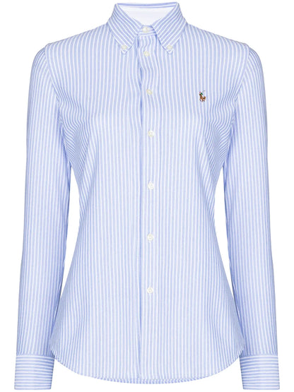 Logo-Embroidered Stripe Shirt