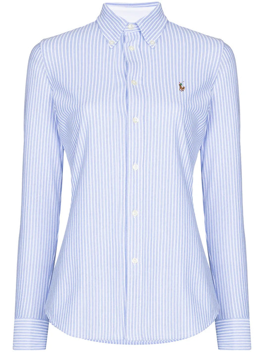 Logo-Embroidered Stripe Shirt