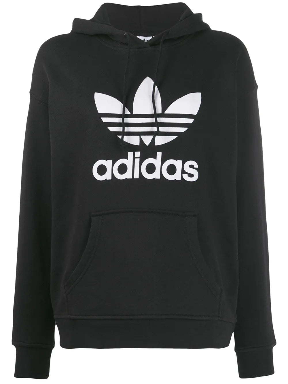 Trefoil Logo Print Hoodie