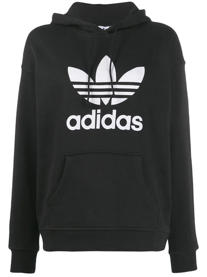 Trefoil Logo Print Hoodie