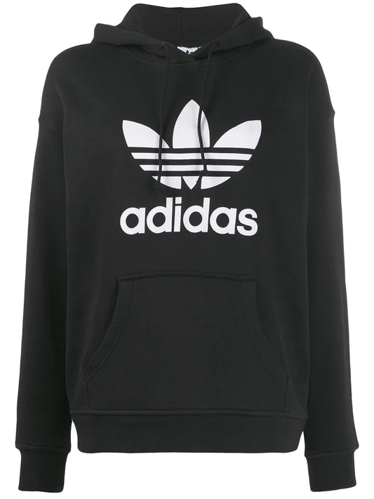 Trefoil Logo Print Hoodie