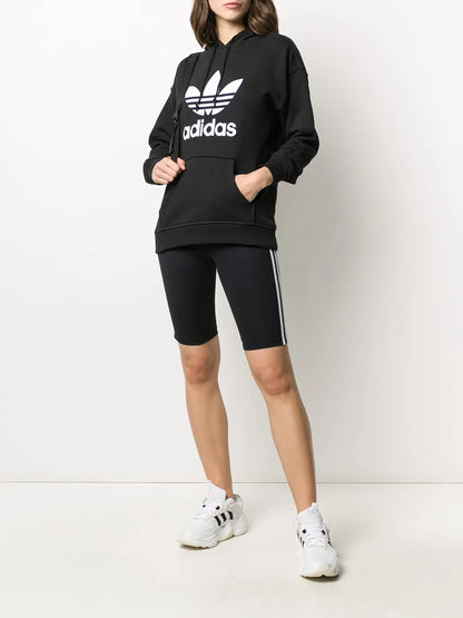 Trefoil Logo Print Hoodie