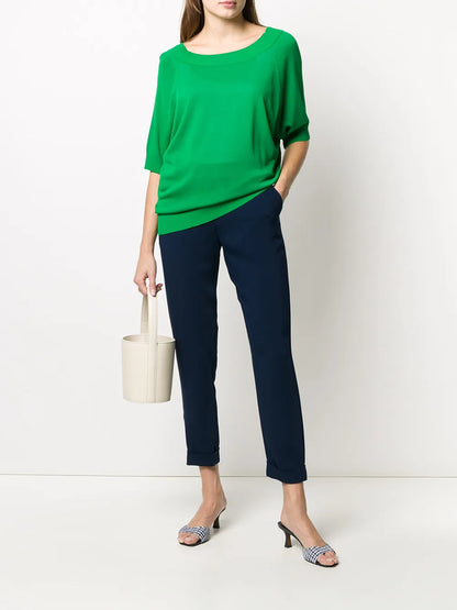 Elasticated Slim-Fit Trousers