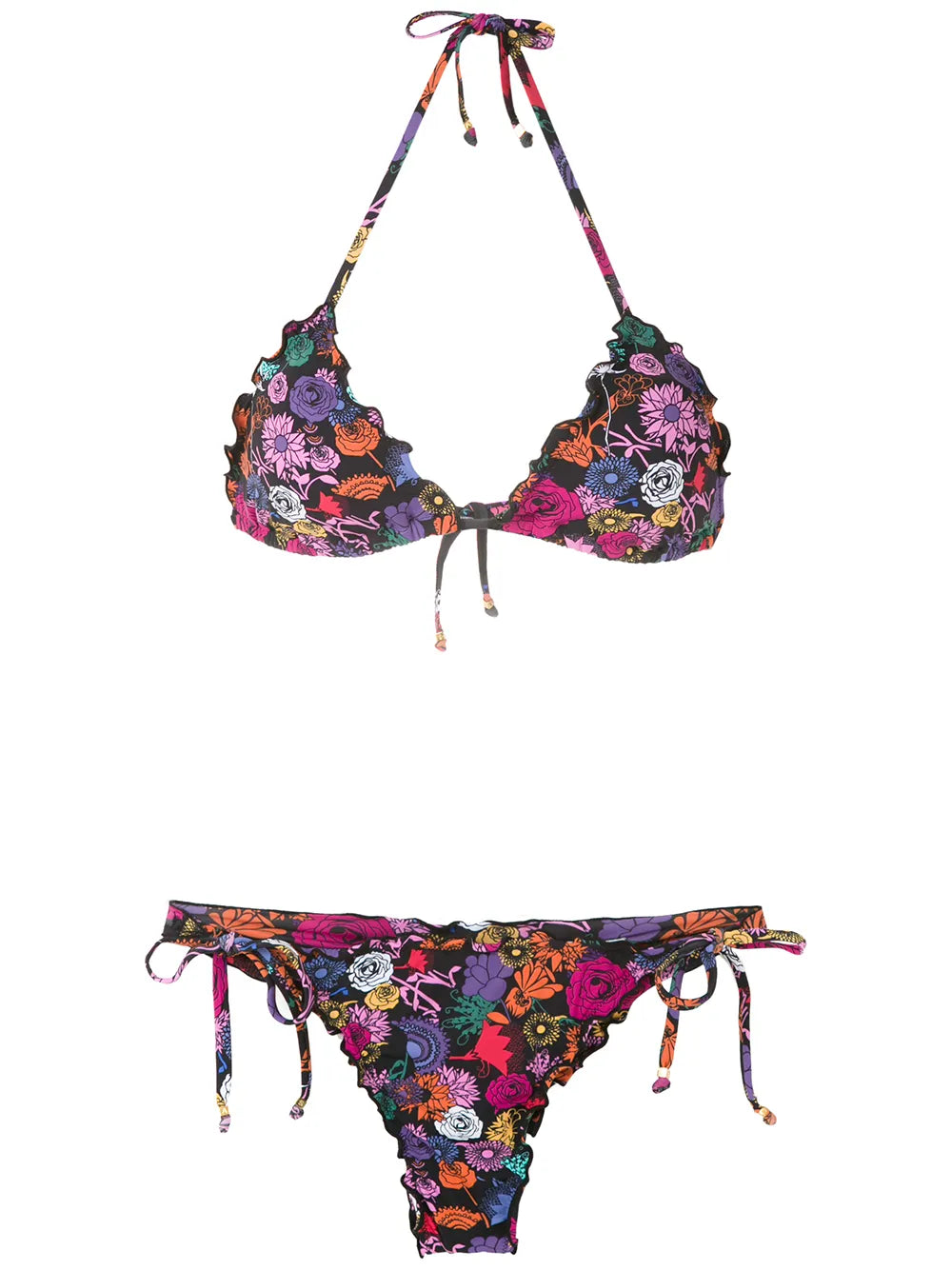 Ruffled Triangle Bikini Set