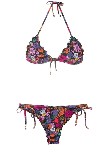 Ruffled Triangle Bikini Set