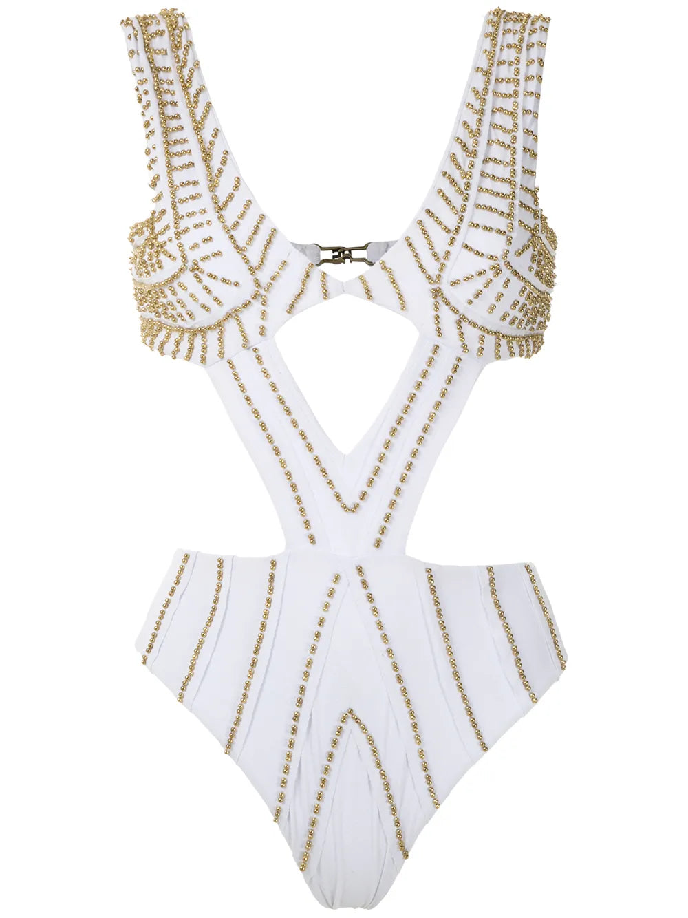 Embroidered Cut Out Swimsuit