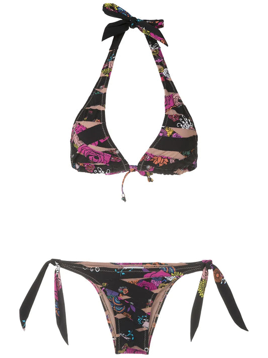 Printed Triangle Bikini Set