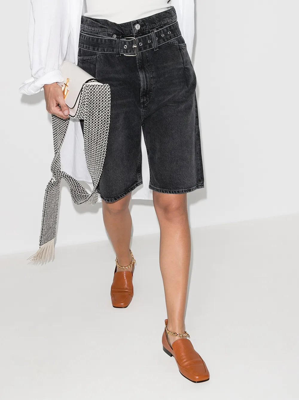 Reworked '90S Belted Denim Shorts