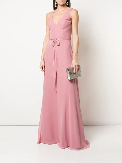 V-Neck Sleeveless Gown