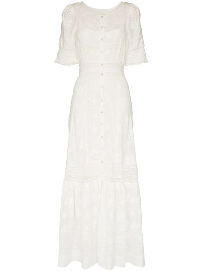 Minka Embroidered Cotton Maxi Dress
