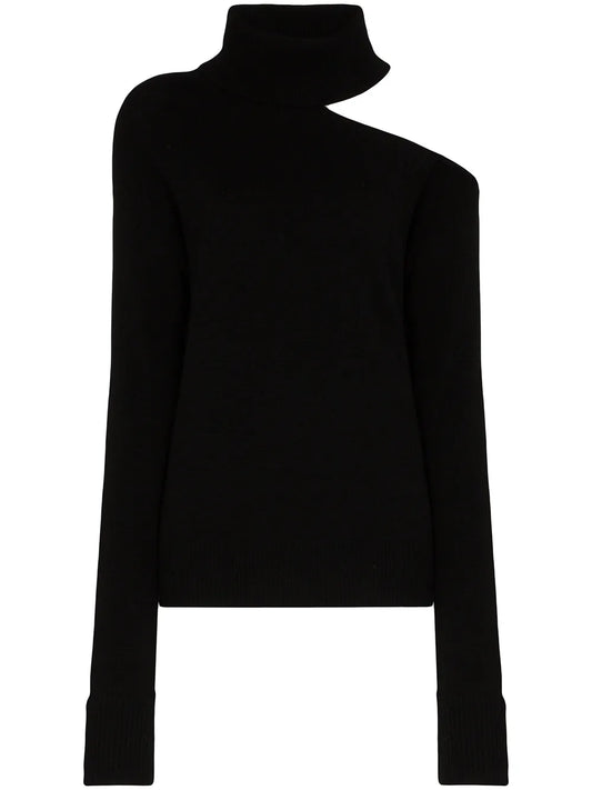 Raundi Cold-Shoulder Turtleneck Sweater