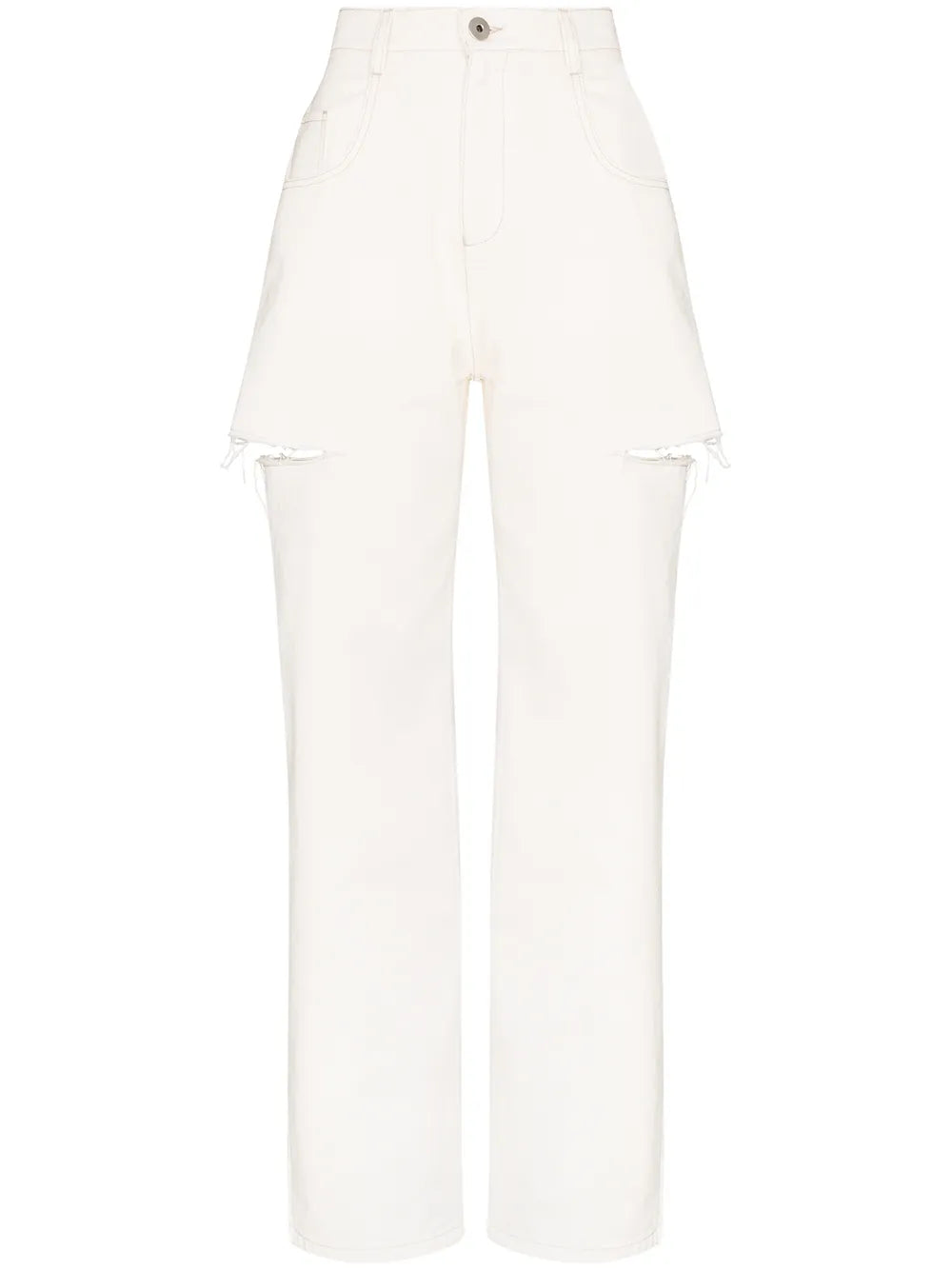 Distressed Straight-Leg Jeans