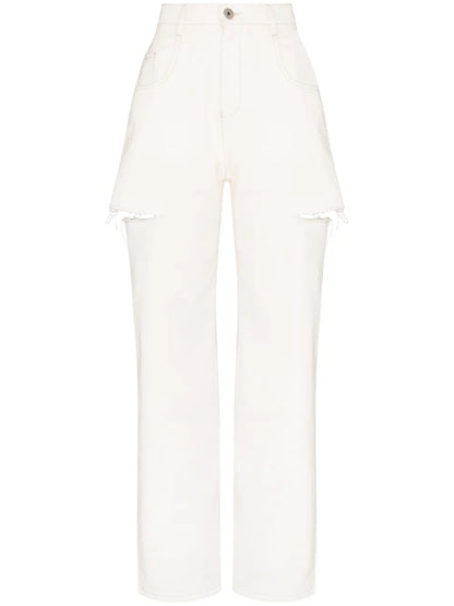 Distressed Straight-Leg Jeans
