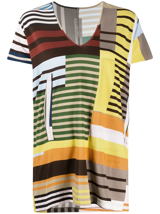 Colour Block V-Neck T-Shirt