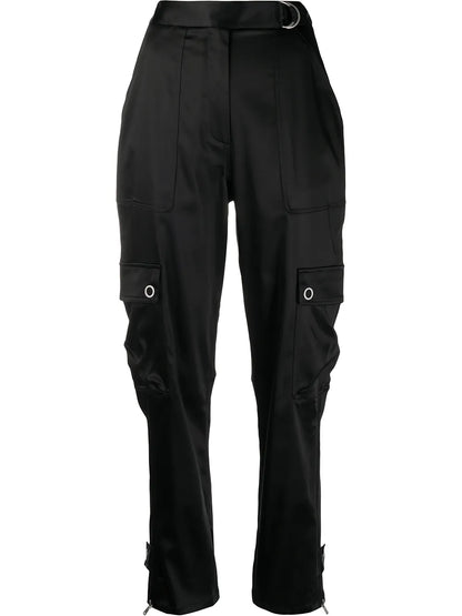 High-Rise Cargo-Pocket Trousers