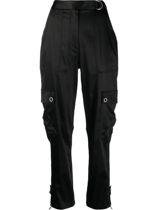 High-Rise Cargo-Pocket Trousers
