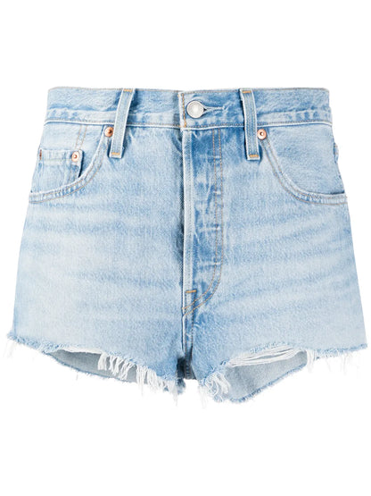 Distressed Denim Shorts