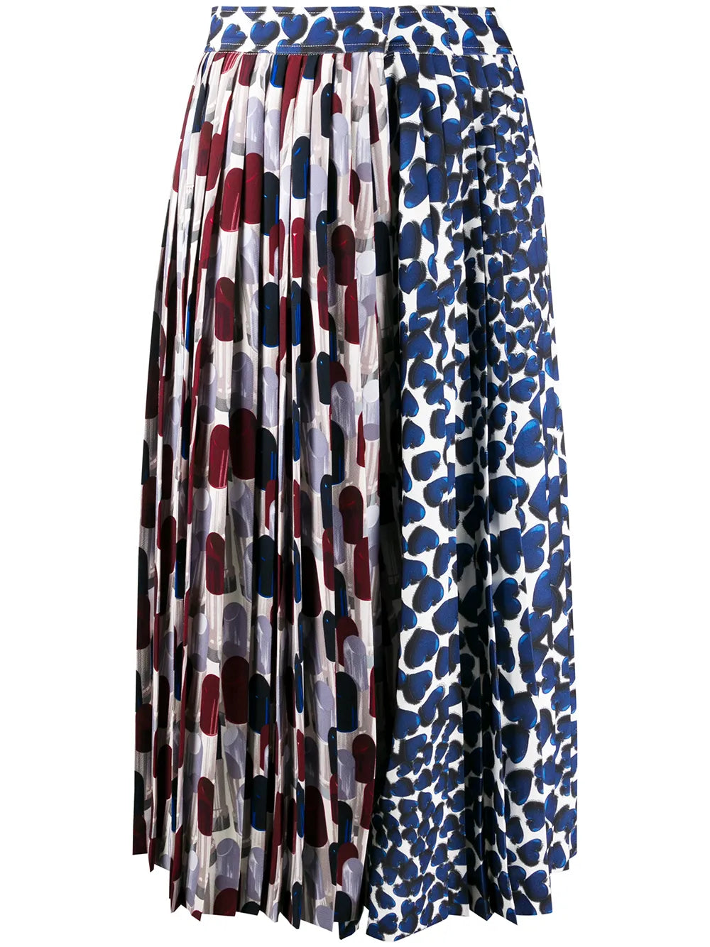 Abstract-Print Pleated Skirt