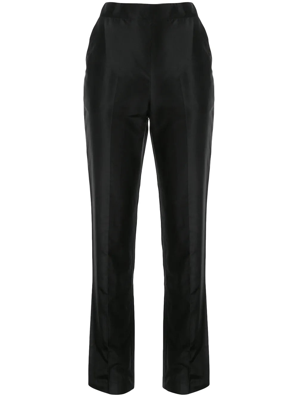 High-Waisted Silk Trousers