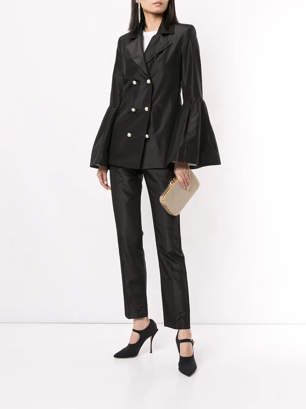 High-Waisted Silk Trousers