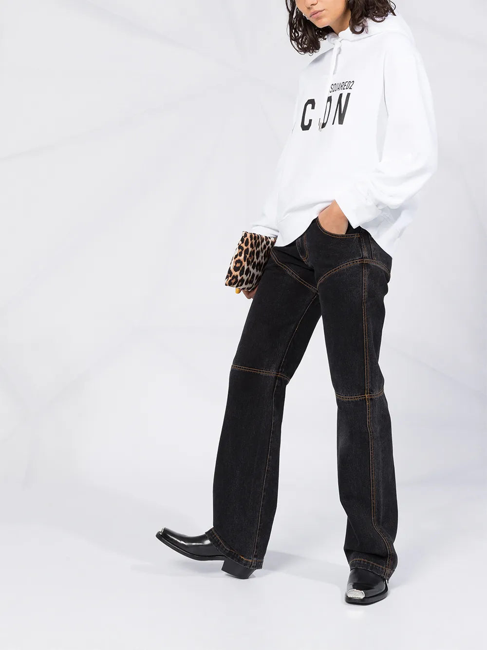 Icon-Print Hooded Sweatshirt