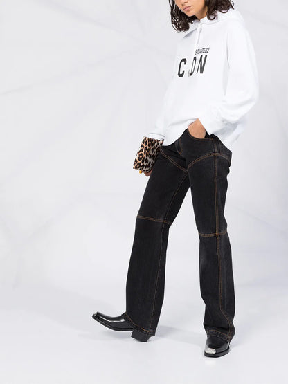 Icon-Print Hooded Sweatshirt
