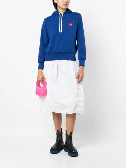 Heart-Patch Drawstring Hoodie