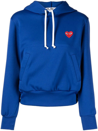 Heart-Patch Drawstring Hoodie
