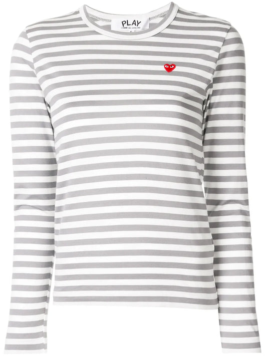 Striped-Print Branded Top