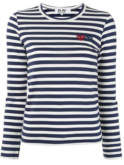 Striped-Print Branded Top