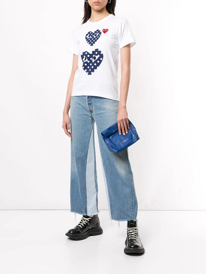 Heart-Print Crew Neck T-Shirt