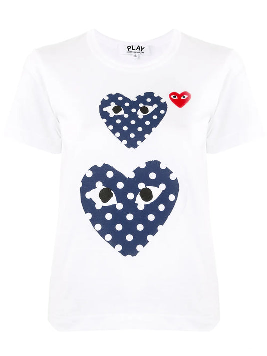 Heart-Print Crew Neck T-Shirt
