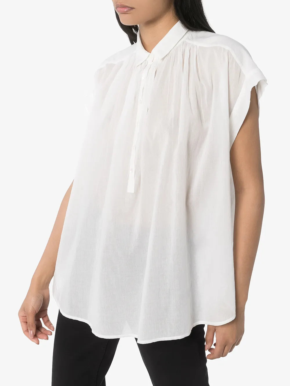 Pleated Sleeveless Shirt