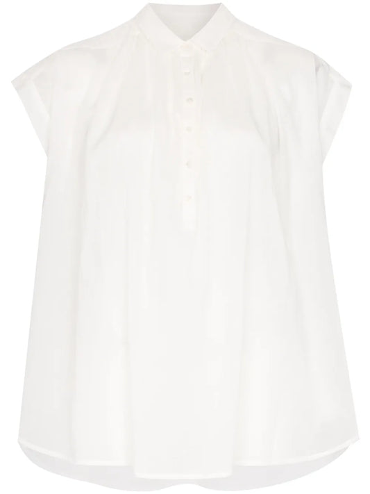 Pleated Sleeveless Shirt