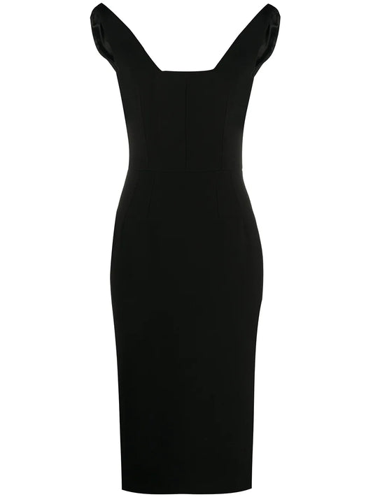 Sleeveless Wool Midi Dress