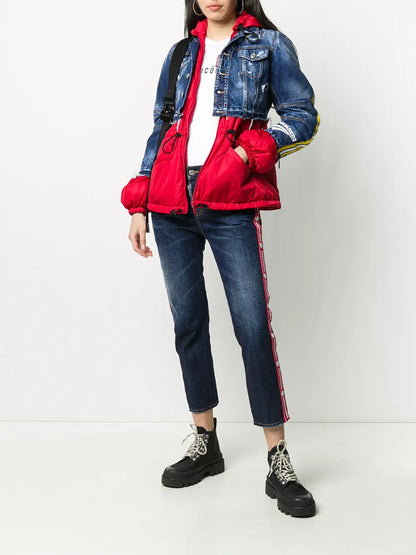 Logo Tape Cropped Jeans
