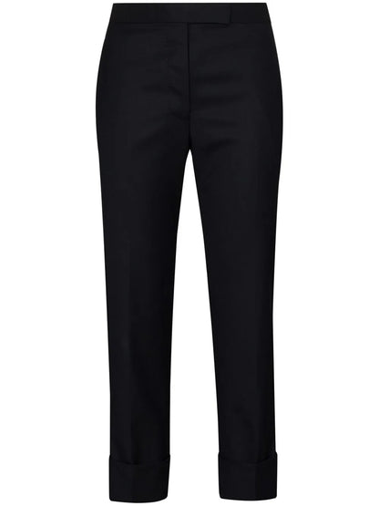 Super 120S Cropped Wool Trousers