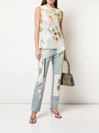 Batnical Patchwork Straight-Leg Jeans