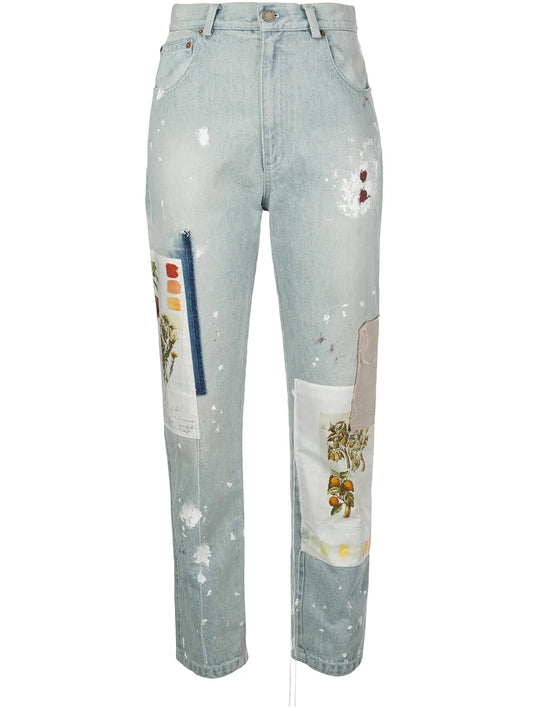Batnical Patchwork Straight-Leg Jeans